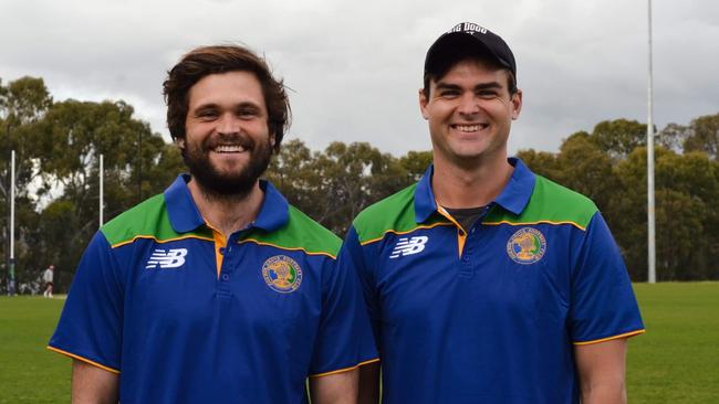 Cam Shenton (left) with star teammate Lewis Johnston. Picture: Golden Grove Football Club