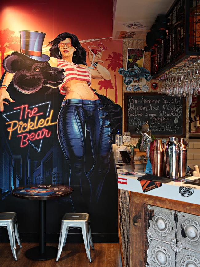 Artwork adorns every inch of The Pickled Bear. Picture: Adam Yip