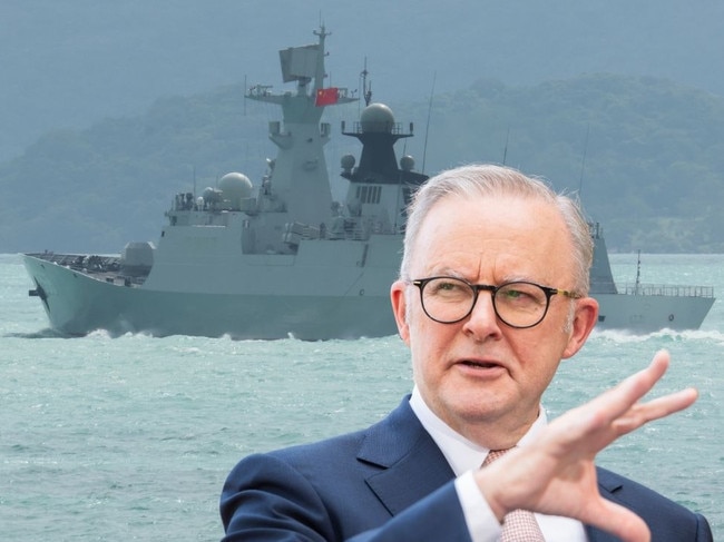 Anthony Abanese and Chinese warship