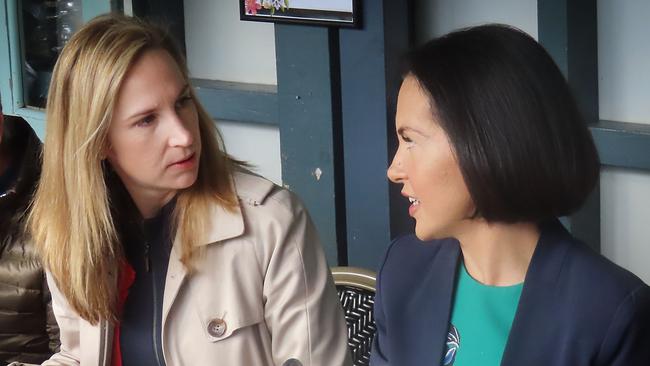 (L-R) Labor's state candidate for Drummoyne Julia Little and Labor NSW deputy leader Prue Carr in the electorate of Drummoyne on December 20. Picture: Alexi Demetriadi