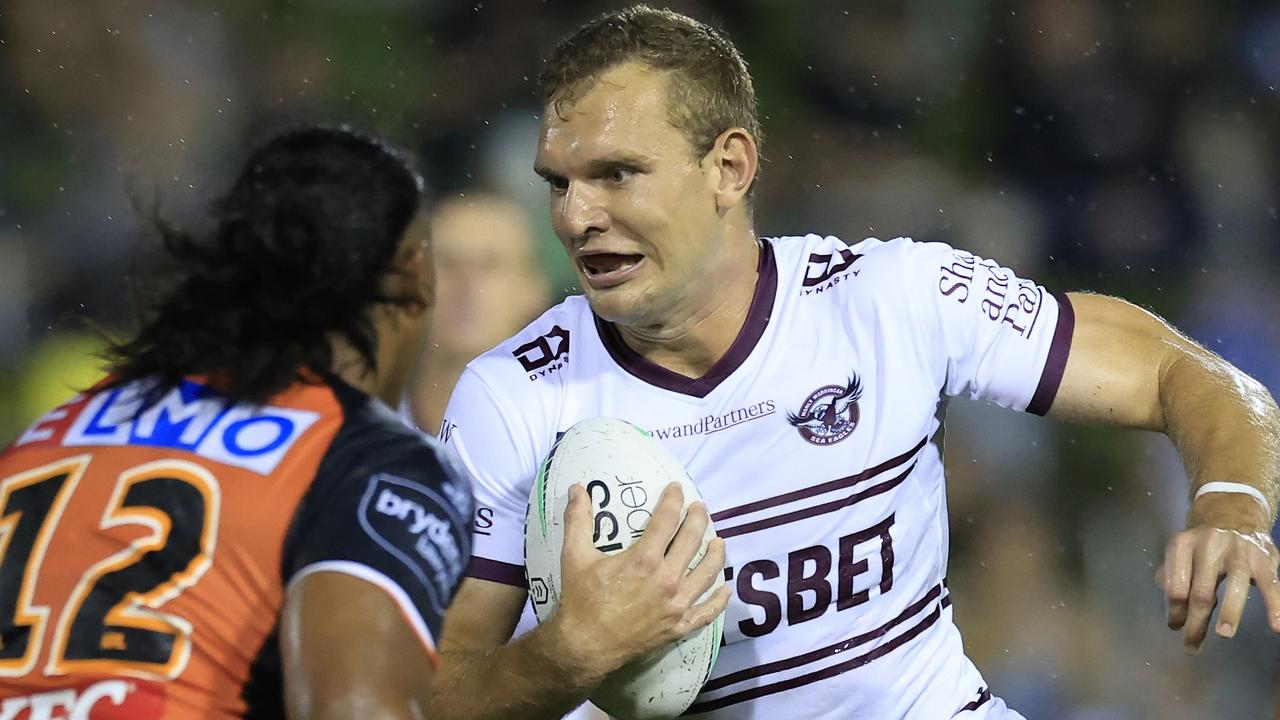 Tom Trbojevic was in superb touch for Manly at Leichhardt Oval. Picture: Getty Images