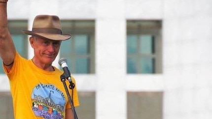 Rising Tide protester John Max Wurcker, 65, of Canberra, faced Newcastle Local Court on Monday, November 27, 2023, after being refused bail following a protest stopping coal ships entering or leaving Newcastle Harbour on Sunday, November, 26. Picture: Facebook