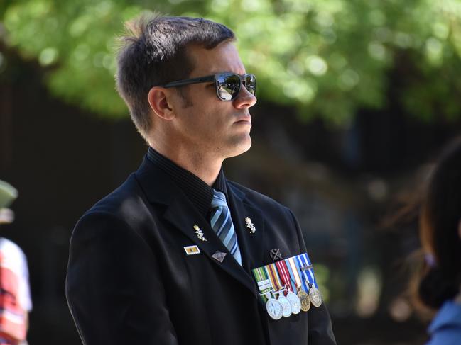 East Timor and Afghanistan veteran Mark Preston at the Mackay Remembrance Day commemorative ceremony at Jubilee Park in 2020. Picture: Zizi Averill