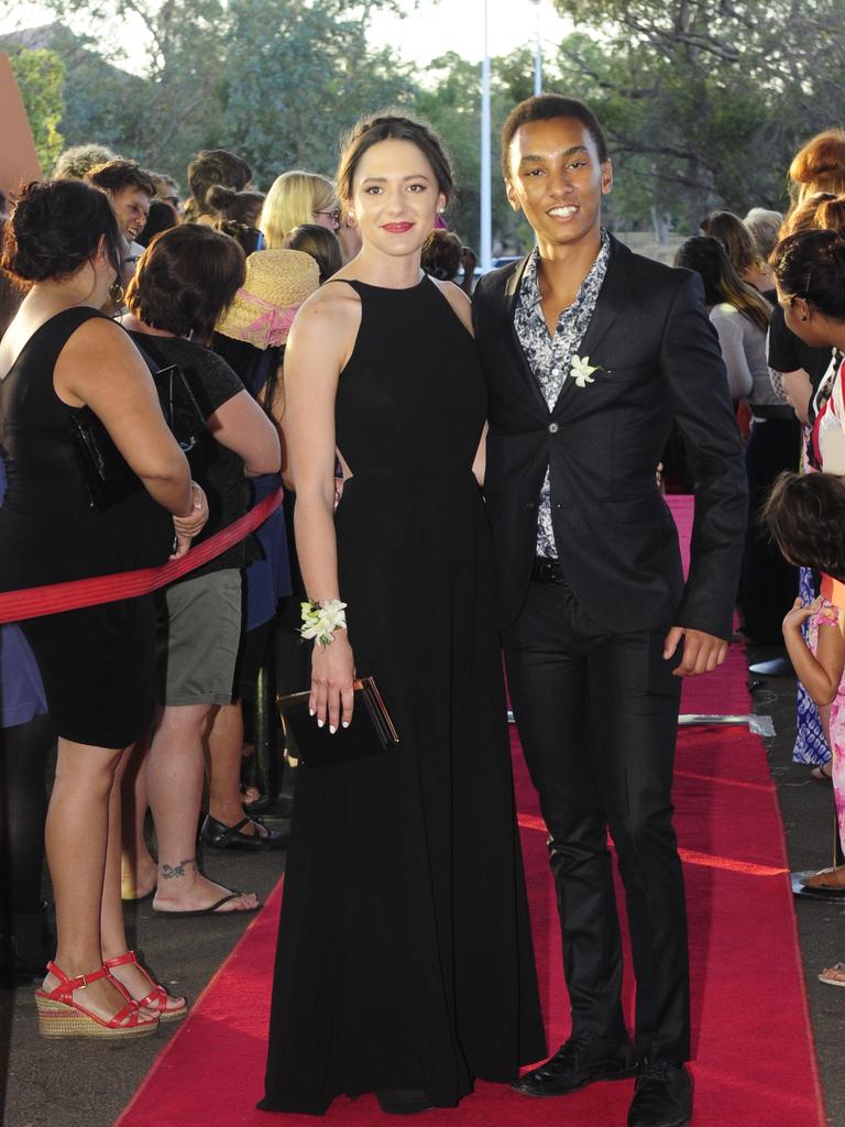 Catherine Campbell and Caleb Maru at the 2014 Centralian Senior College College formal. Picture: JUSTIN BRIERTY / NT NEWS