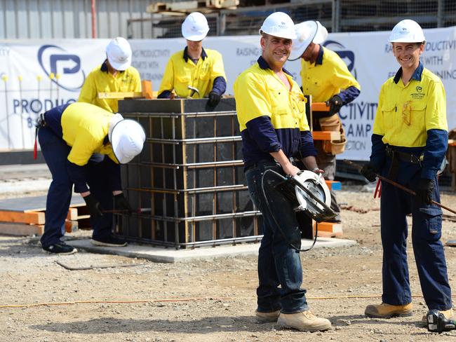 Paul Breen with apprentice Luke Fell, who is taking part in the Productivity Bootcamp program. Picture: Jeremy Piper