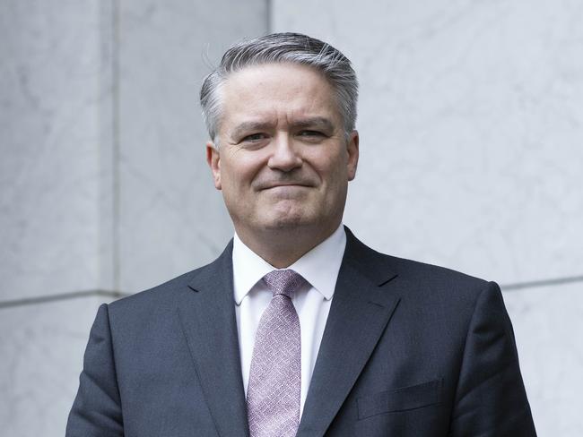 CANBERRA, AUSTRALIA-NCA NewsWire Photos OCTOBER 8 2020.Senator Mathias Cormann with The Prime Minister Scott Morrison during a press conference at Parliament House in Canberra. Picture: NCA NewsWire / Gary Ramage