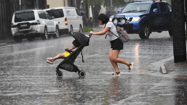 Darwin CBD gets a dumping as the wet season hits. Picture Katrina Bridgeford.