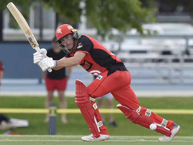 Jake Fraser-McGurk in a practice game for Melbourne Renegades. Pictures: Alan Barber