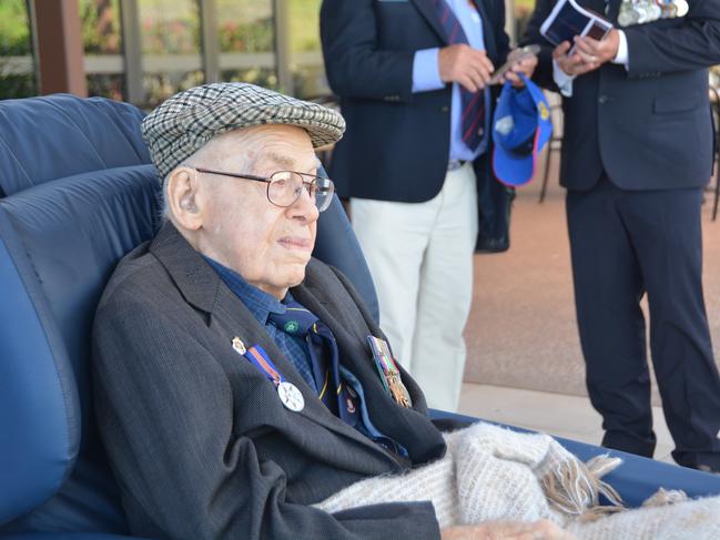 Anzac Day service and Joffre Bell's 105th birthday celebration.