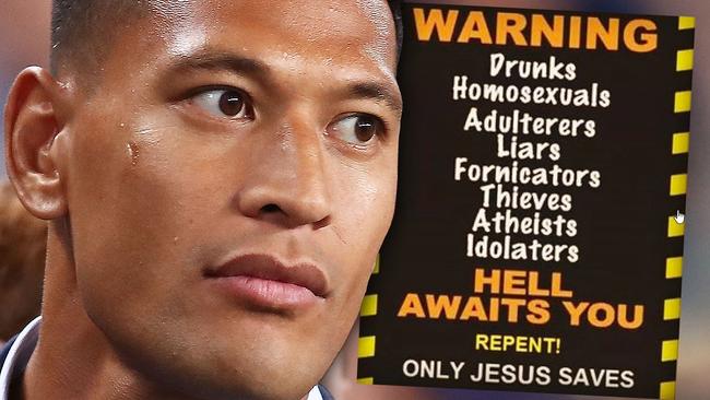 Israel Folau and his controversial social media post.