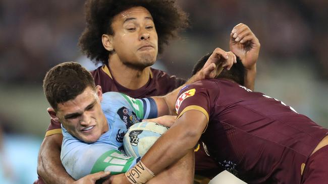 Nathan Cleary proved he was up to the task in his first Origin game.  Picture: Brett Costello