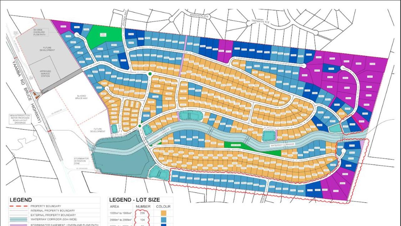 The updated development site plan for Mildura Rise Estate near Rockhampton.