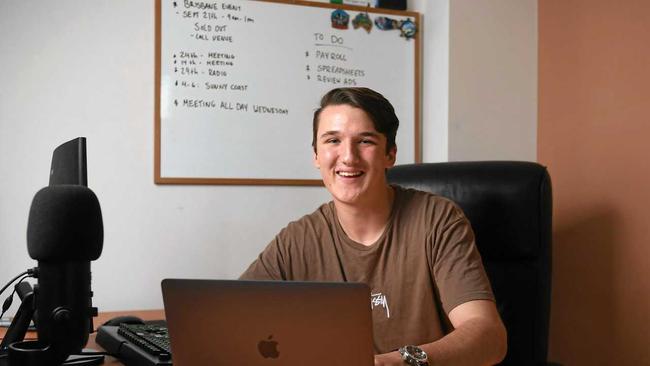 AMBITION: Ipswich teenager Lachlan Delchau-Jones launched a digital education platform, Harbinger Education, with plans to take seminars across the country later this year targeted at young people. Picture: Rob Williams