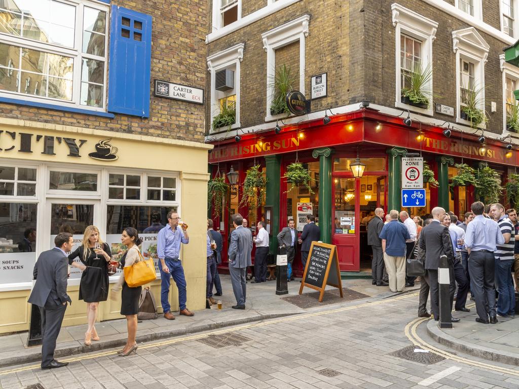 In London and most major cities, patrons are allowed to stand in alfresco settings. Picture: Getty Images