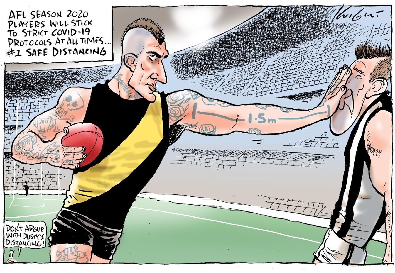 Mark Knight cartoon on COVID-19-safe return to AFL | KidsNews