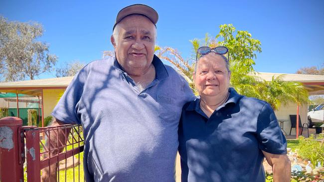 Malcolm and Dorothy McKenzie outside their home in Davenport an Aboriginal community and suburb about 4km northeast of Port Augusta. Picture: Emma Brasier