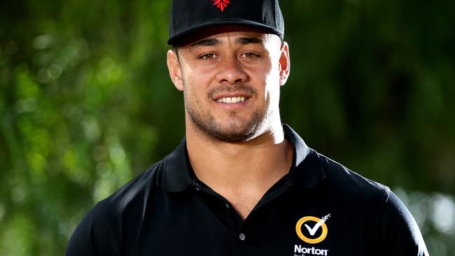 SUNDAY TELEGRAPH-Jarryd Hayne returns to his Primary School John Warby Public School in Airds to talk to kids about cyber bullying .Picture Gregg Porteous