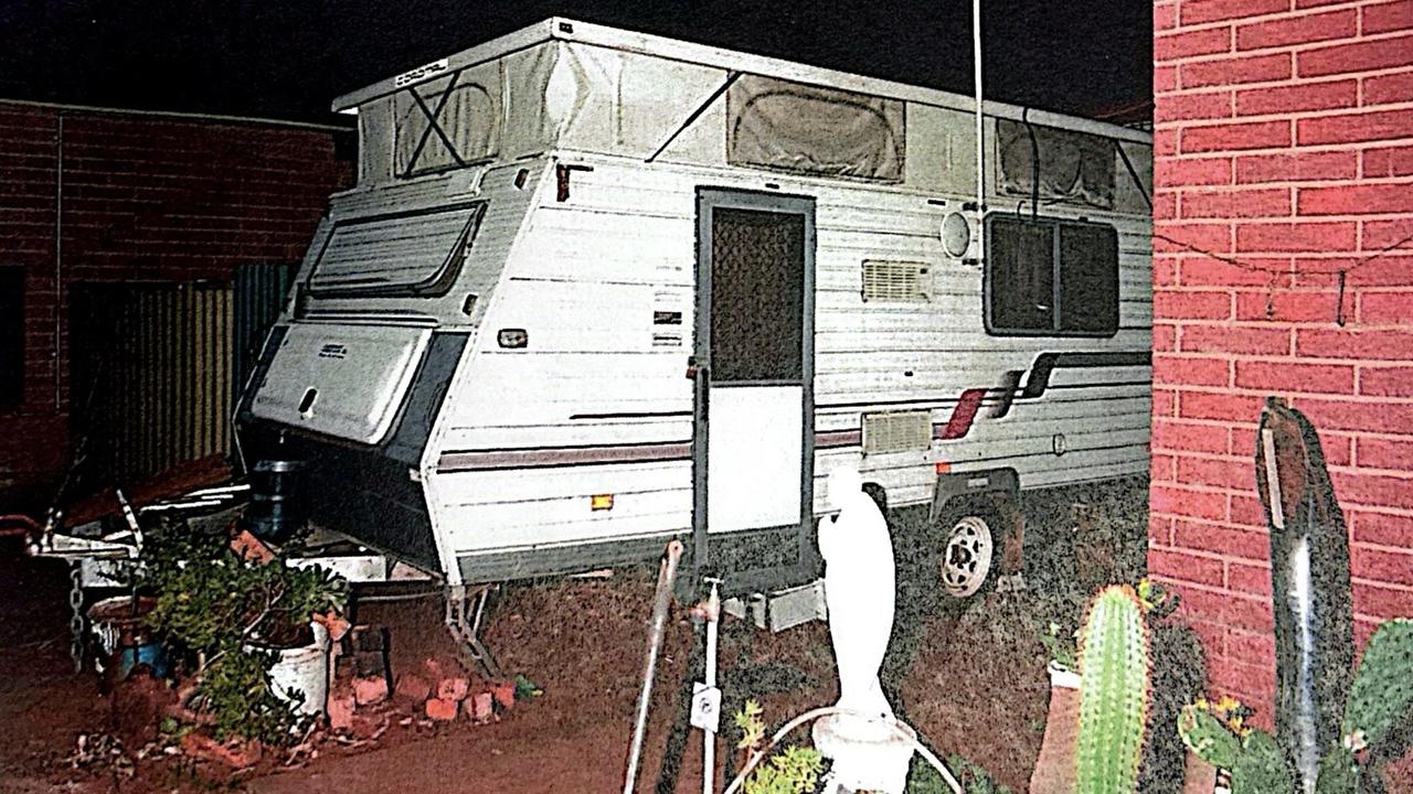 The caravan, formerly owned by Mr Stapleton-Wescott’s dad, was position in the driveway of Mr Sieben’s home. Picture: SA Supreme Court