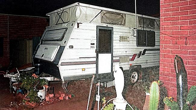 The caravan, formerly owned by Mr Stapleton-Wescott’s dad, was position in the driveway of Mr Sieben’s home. Picture: SA Supreme Court