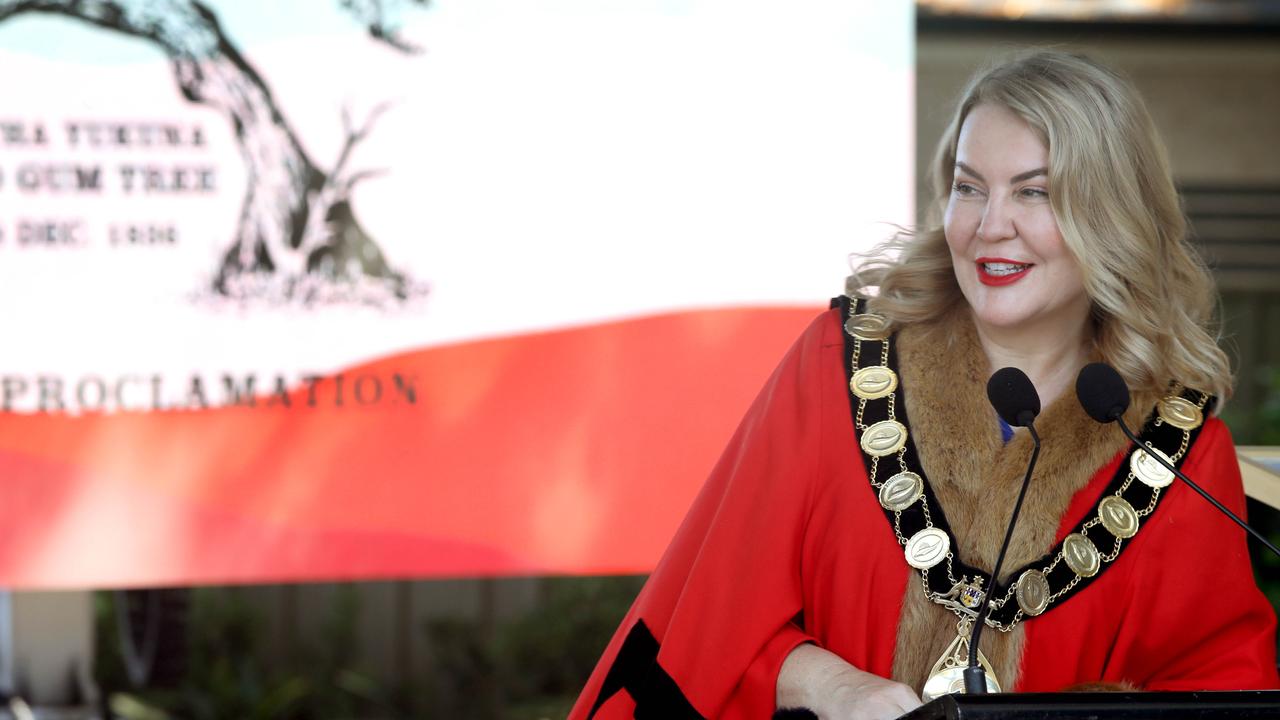 Ms Wilson at a Proclamation Day service ceremony last December. Picture: Dean Martin