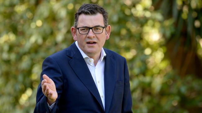 Victorian Premier Daniel Andrews in Melbourne on Tuesday. Picture: Andrew Henshaw