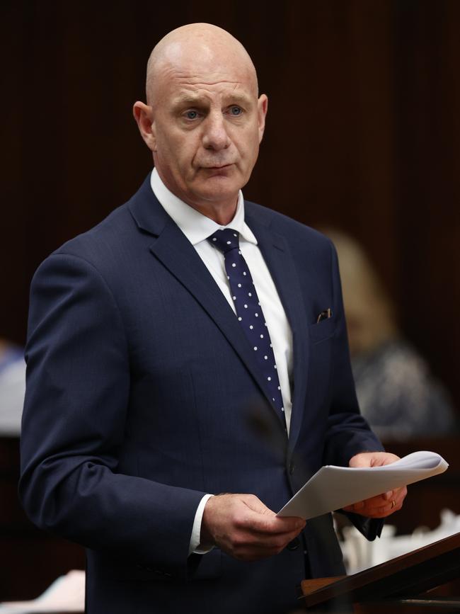 Premier Peter Gutwein during question time in state parliament. Picture: Zak Simmonds