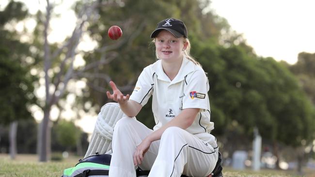 Port Adelaide's boys' under-14 cricket team is captained by a girl – Abbi Manuel, 15. Picture: Dean Martin