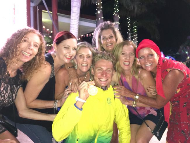 Commonwealth games triathlon gold medalist Mathew Hauser poses with fans at the Star Casino on the Gold Coast.