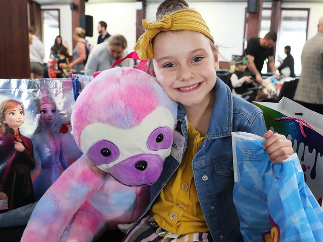 Matilda Harley (6) with her favourite showbags. Picture Rohan Kelly