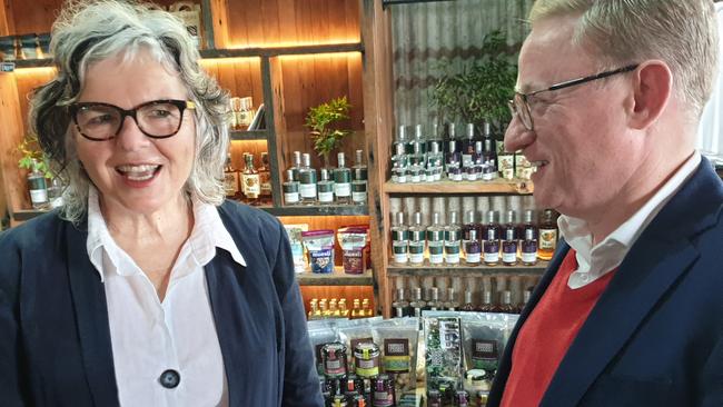 Pam Brook and NSW MLC Ben Franklin at the launch of Northern Rivers Food.