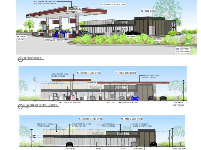 Plans by Verve Building Design of the proposed service station at Gracemere.