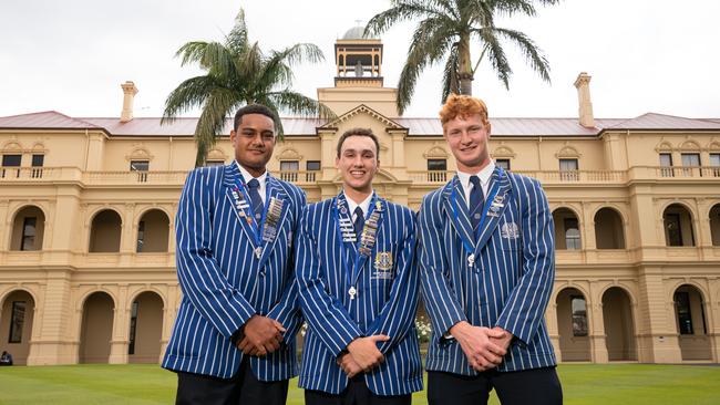 Nudgee College captains Andrew Tora, Harry Roati and Darcy Turner. Photo – contributed.