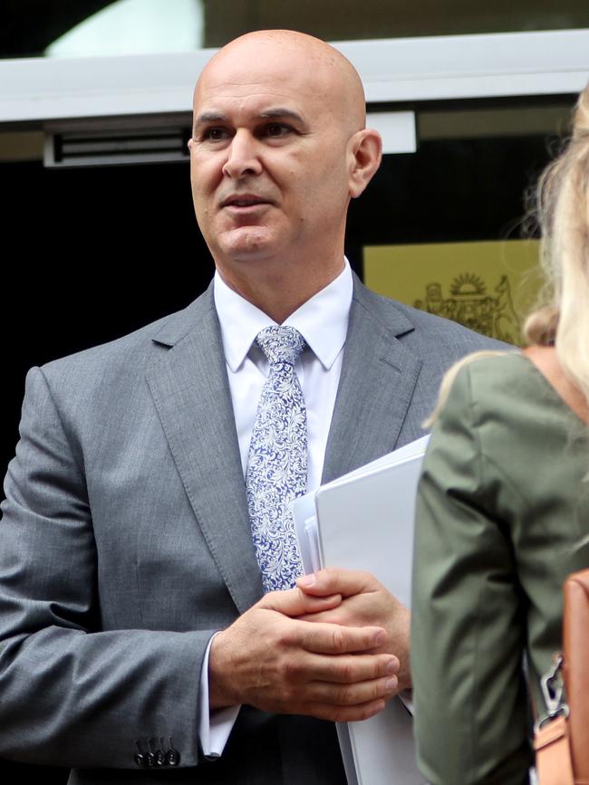 His lawyer Danny Eid addressed media outside Manly Court. Picture: NCA NewsWire / Damian Shaw