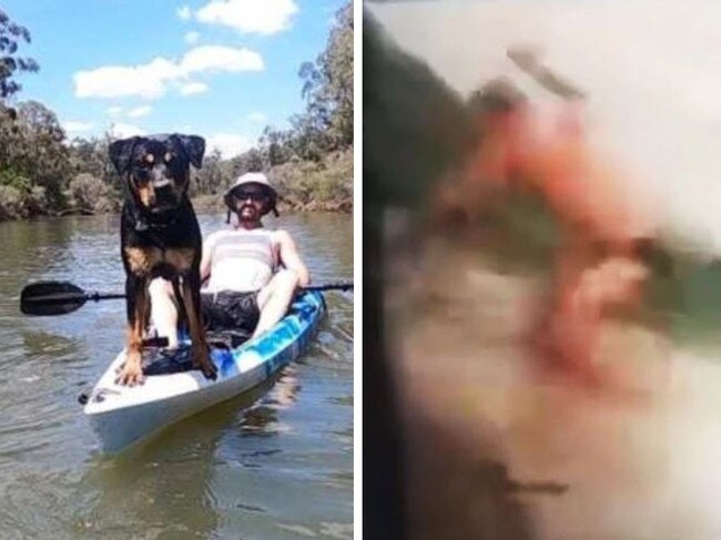 Frightening vision has surfaced of a wild crocodile attack on a man and his dog in Far North Queensland.