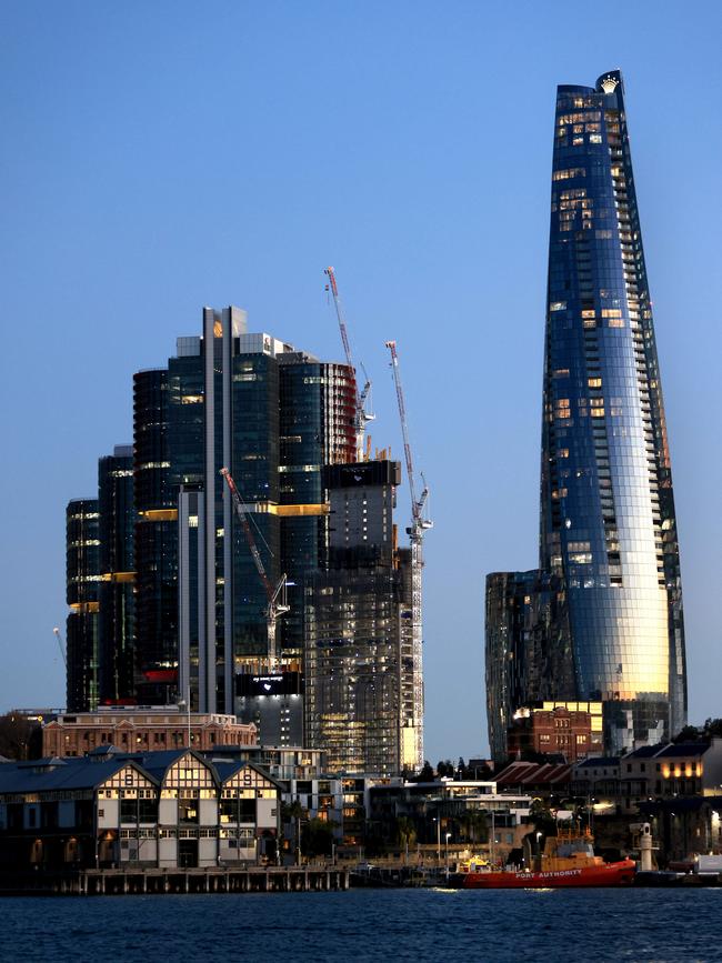 Barangaroo and Crown Towers. Picture: Damian Shaw