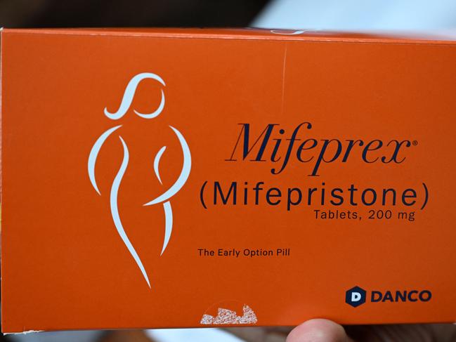 In this file photo taken on June 15, 2022, Mifepristone (Mifeprex), one of the two drugs used in a medication abortion, is displayed at the Women's Reproductive Clinic, which provides legal medication abortion services, in Santa Teresa, New Mexico. (Photo by Robyn Beck / AFP) / RESTRICTED TO EDITORIAL USE