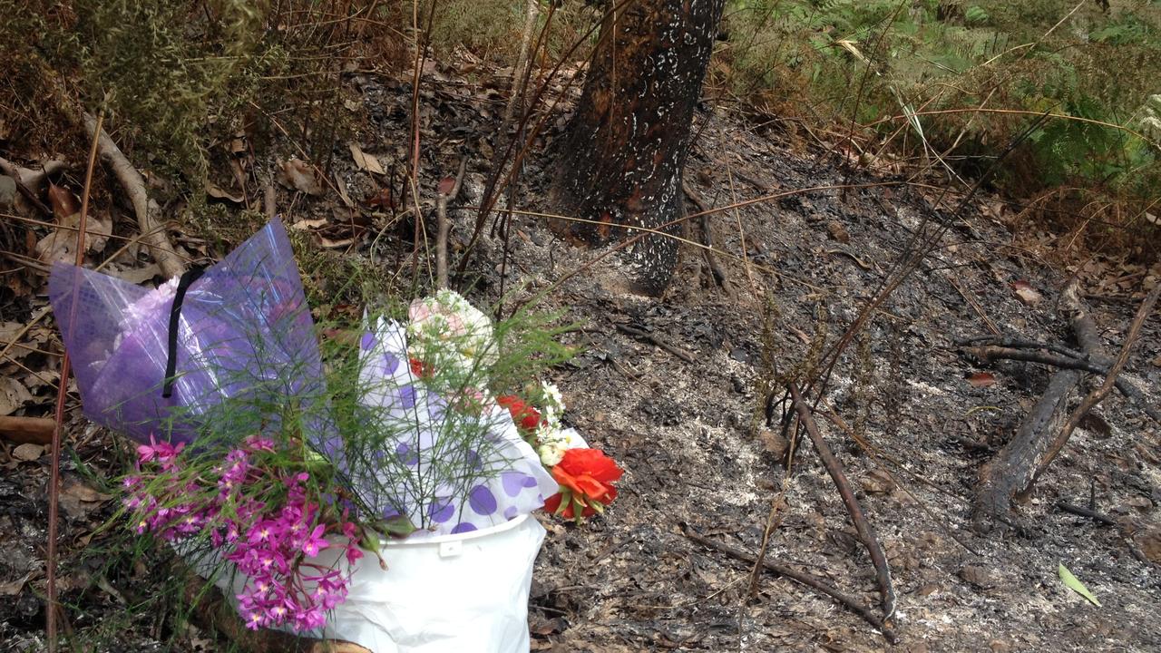 Flowers left at the site where the body of Sabrina Bremer was located. Picture: FILE