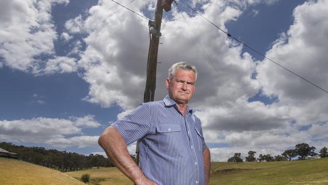 Richard Morris is in a stoush with AusNet Services over powerlines. Picture: Rob Leeson