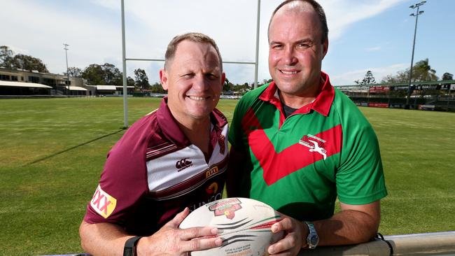 Kevin Walters and Craig Greenhill at Kougari Oval. Picture: Richard Walker