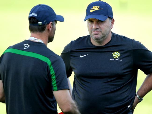 Socceroos coach Ange Postecoglou has paid tribute to his support staff.