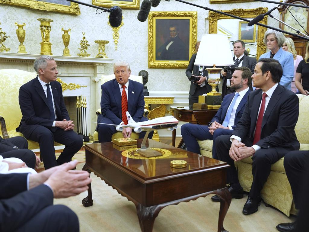 President Donald Trump meets Canadian Prime Minister Mark Carney in the Oval Office of the White House, Tuesday, May 6, 2025, in Washington. Picture: AP Photo/Evan Vucci