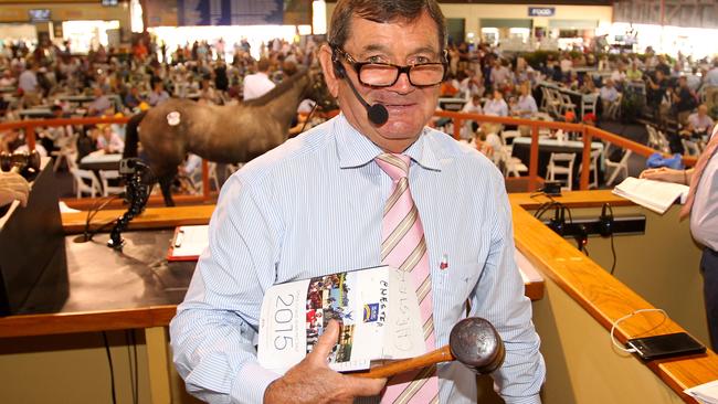 Magic Millions race horse sales held on the Gold Coast. Magic Millions auctioneer David Chester.