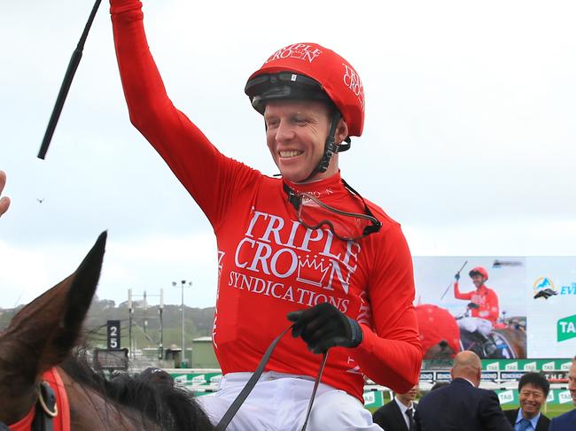 SYDNEY, AUSTRALIA - OCTOBER 13:  Kerrin McEvoy on Redzel returns to scale after winning  race 7 The TAB Everest during Sydney Racing at Royal Randwick Racecourse on October 13, 2018 in Sydney, Australia.  (Photo by Mark Evans/Getty Images)