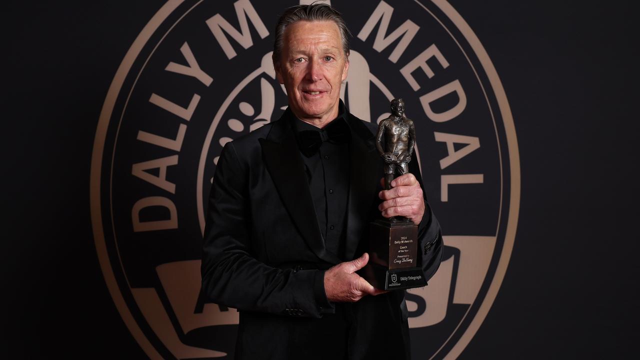 Craig Bellamy has now won NRL coach of the year in 2006, 2007, 2011, 2017, 2019, 2021 and 2024. (Photo by Mark Metcalfe/Getty Images)