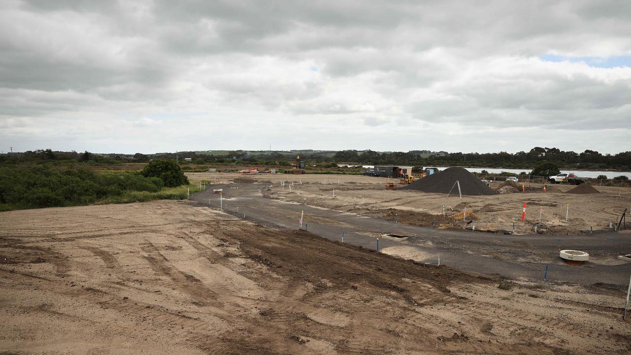 Works on a block on Murray Rd Queenscliff where asbestos had to be cleared. Picture: Alison Wynd