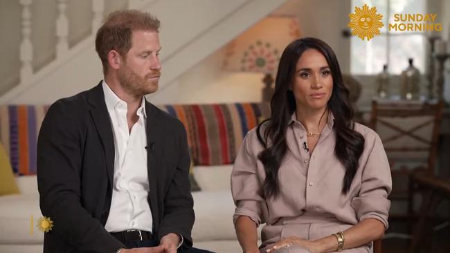 Meghan and Harry sit down for a new TV interview. Picture: CBS Sunday Morning