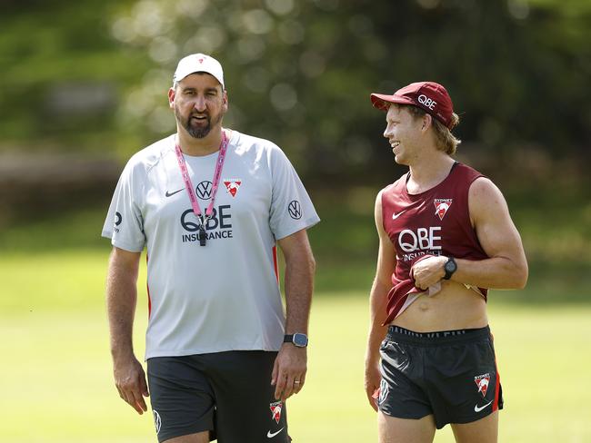 Cox had already been given the reigns to look after most of the Swans’ pre-season. Picture: Phil Hillyard