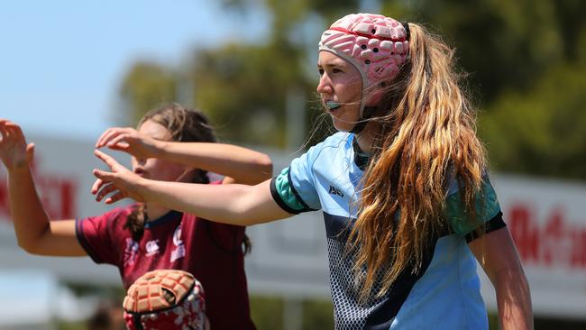 Zali O'Brien of NSW reacts during the match against Queensland.