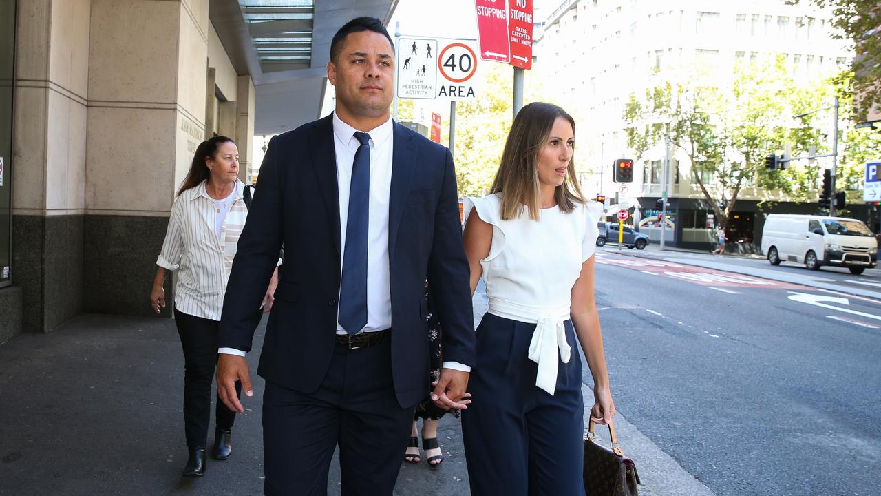 Hayne and Amellia walk into court during the third trial in March 2023. Picture: NCA Newswire/Gaye Gerard