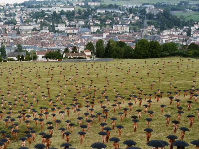 Artist Spencer Tunick’s snap taken in Aurillac, France.